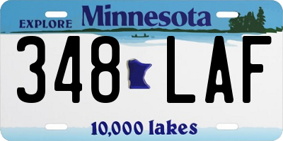 MN license plate 348LAF