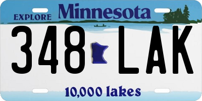 MN license plate 348LAK