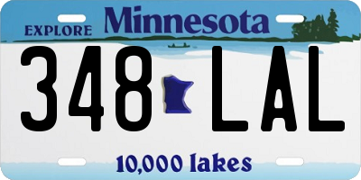 MN license plate 348LAL