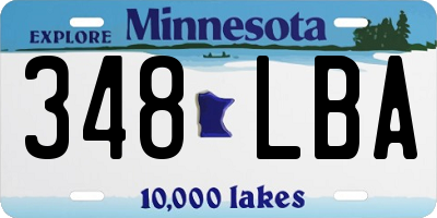 MN license plate 348LBA