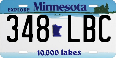 MN license plate 348LBC