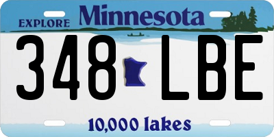 MN license plate 348LBE