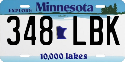MN license plate 348LBK