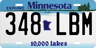 MN license plate 348LBM