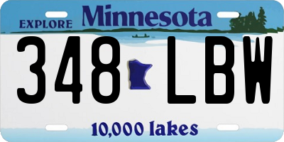MN license plate 348LBW