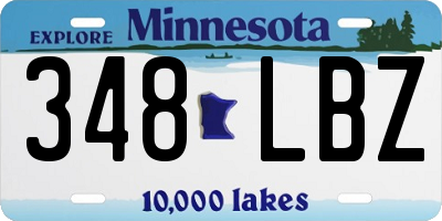 MN license plate 348LBZ