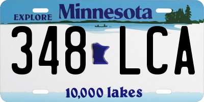 MN license plate 348LCA