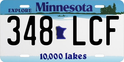 MN license plate 348LCF