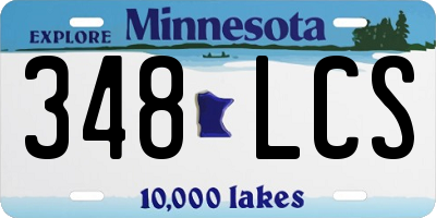 MN license plate 348LCS