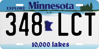MN license plate 348LCT