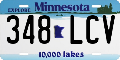 MN license plate 348LCV