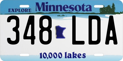 MN license plate 348LDA