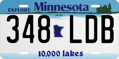MN license plate 348LDB