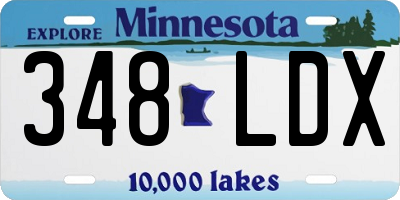 MN license plate 348LDX