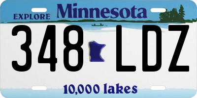 MN license plate 348LDZ