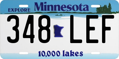MN license plate 348LEF