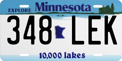 MN license plate 348LEK