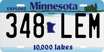 MN license plate 348LEM