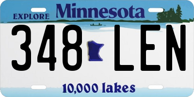 MN license plate 348LEN