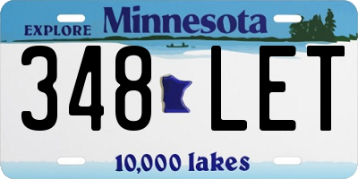 MN license plate 348LET