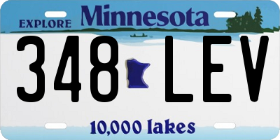 MN license plate 348LEV