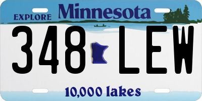 MN license plate 348LEW