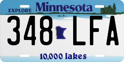 MN license plate 348LFA