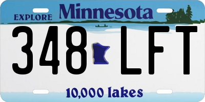 MN license plate 348LFT