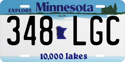 MN license plate 348LGC