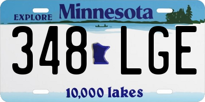 MN license plate 348LGE
