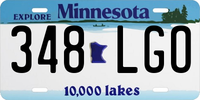 MN license plate 348LGO