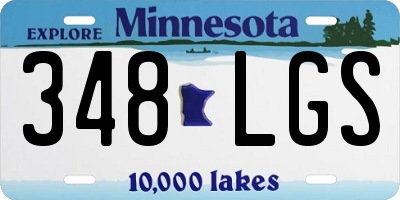 MN license plate 348LGS