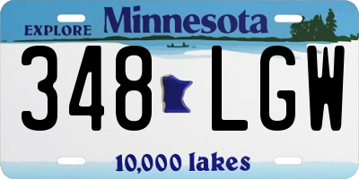 MN license plate 348LGW