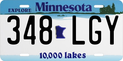 MN license plate 348LGY