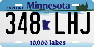 MN license plate 348LHJ