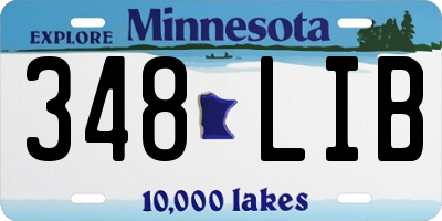 MN license plate 348LIB