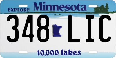MN license plate 348LIC