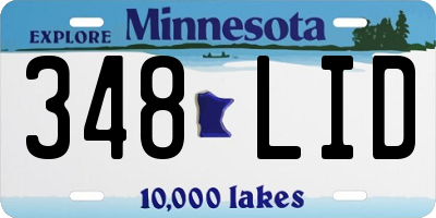 MN license plate 348LID