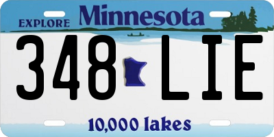 MN license plate 348LIE