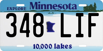 MN license plate 348LIF