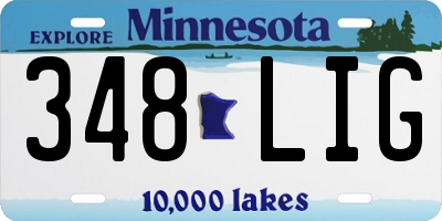 MN license plate 348LIG
