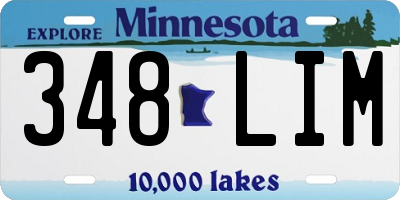 MN license plate 348LIM