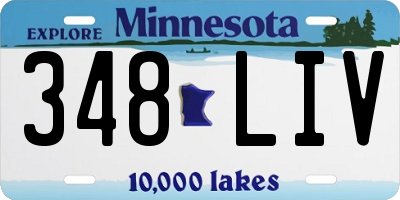 MN license plate 348LIV