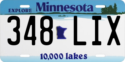 MN license plate 348LIX