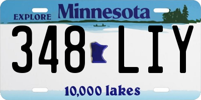 MN license plate 348LIY