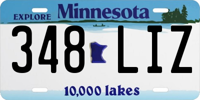 MN license plate 348LIZ