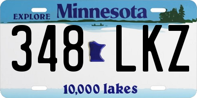 MN license plate 348LKZ