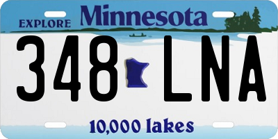 MN license plate 348LNA