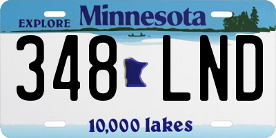 MN license plate 348LND