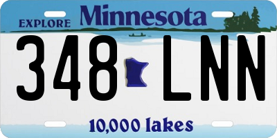 MN license plate 348LNN